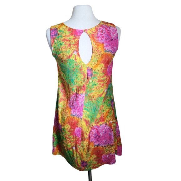 Jams World Vintage Sleeveless Dress Strokes Pattern Floral Size Small - Picture 4 of 14